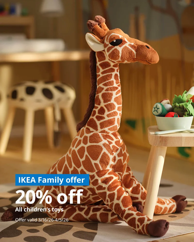 SANDLÖPARE Soft toy, giraffe