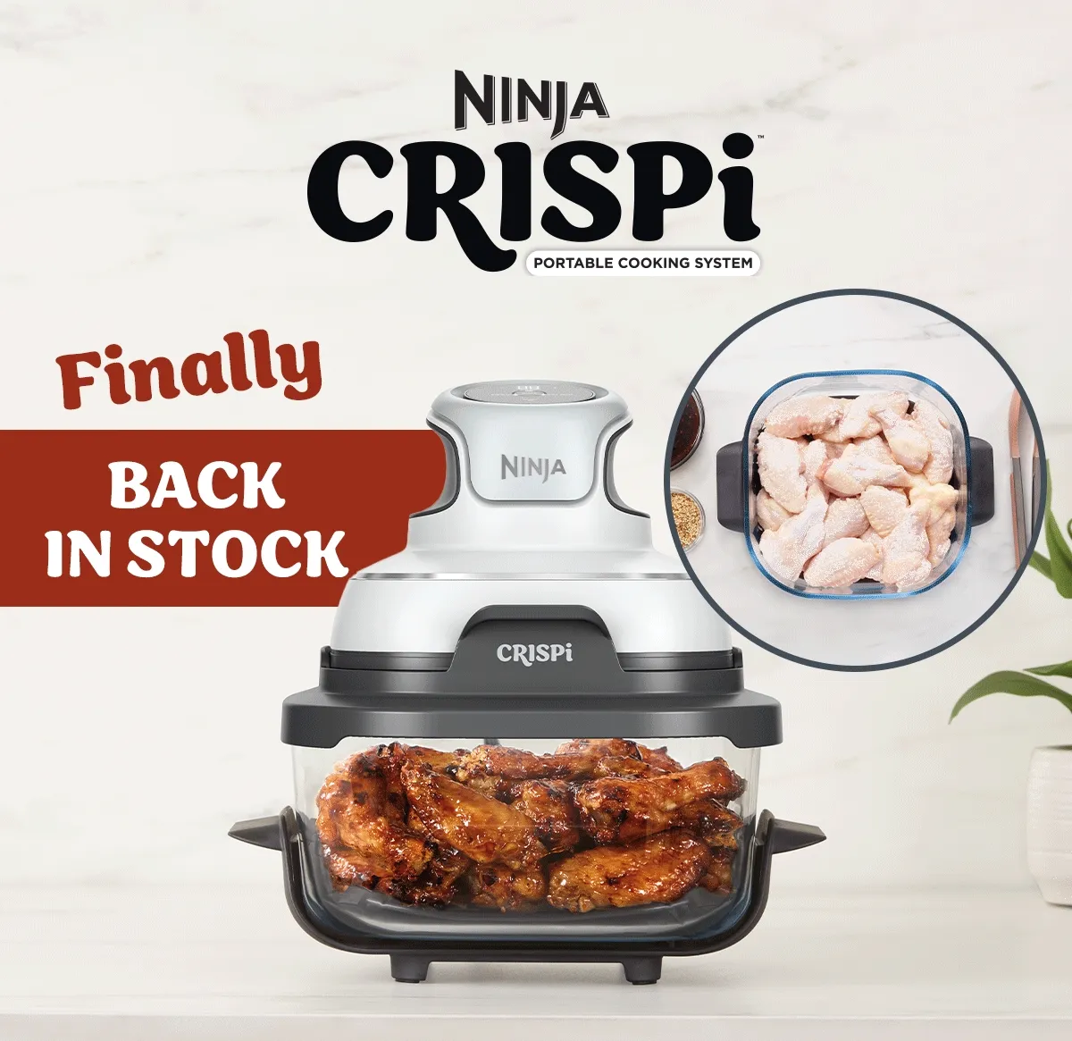Back in Stock--Ninja Crispi™ 3-in-1 Portable Glass Air Fryer Cooking System