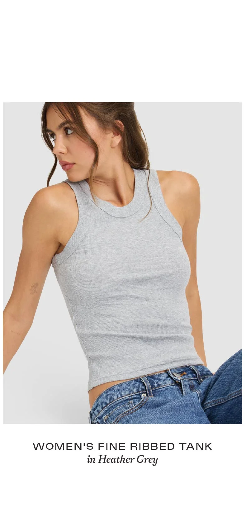 Fine Ribbed Tank in Heather Grey Fine Ribbed Tank in Heather Grey