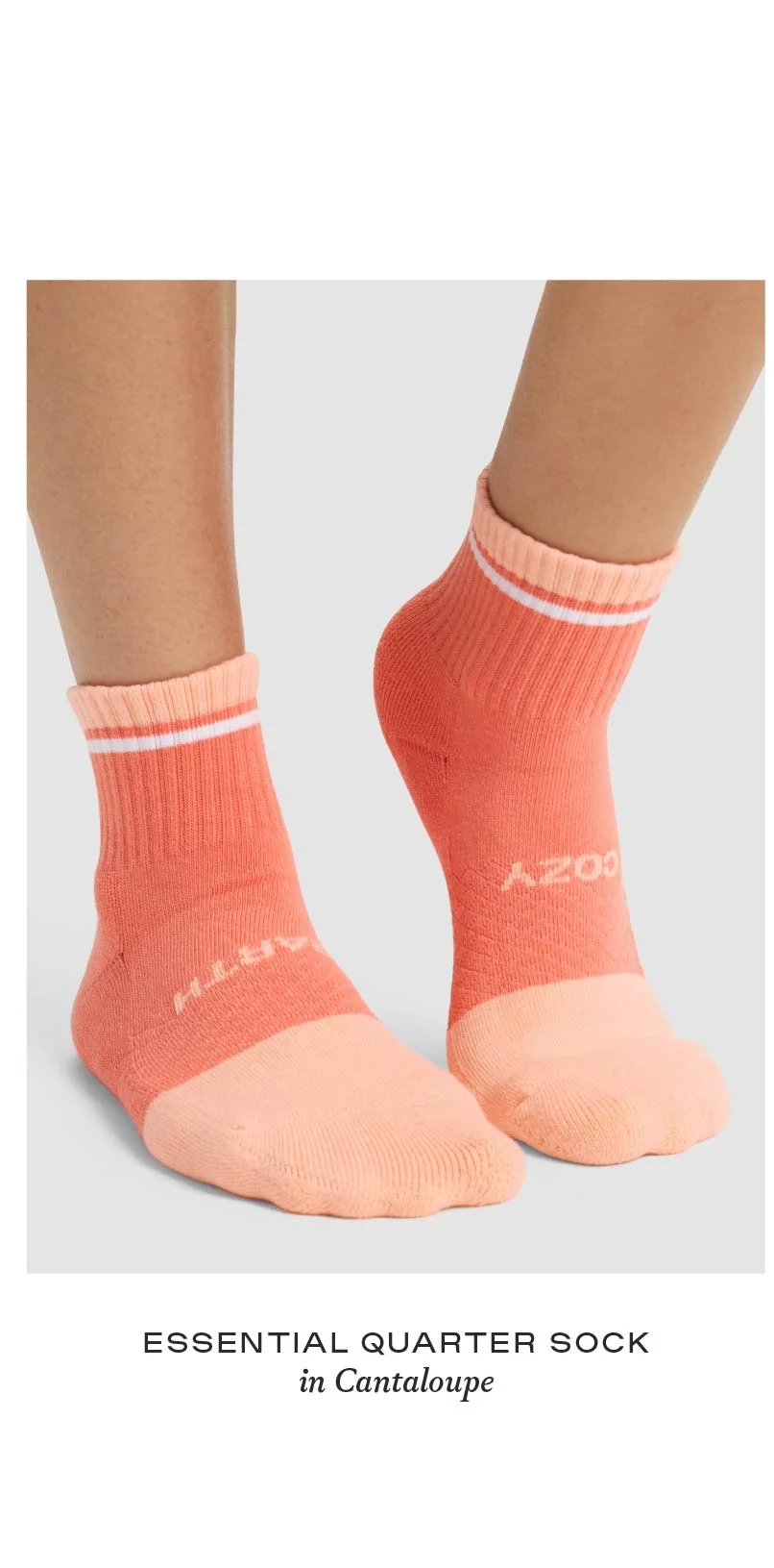 Essential Quarter Sock in Cantaloupe Essential Quarter Sock in Cantaloupe