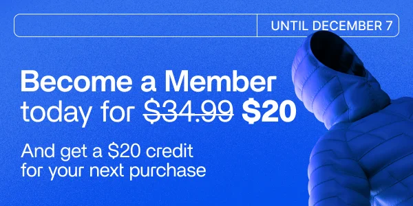 Become a member for $20 and receive $20 credit