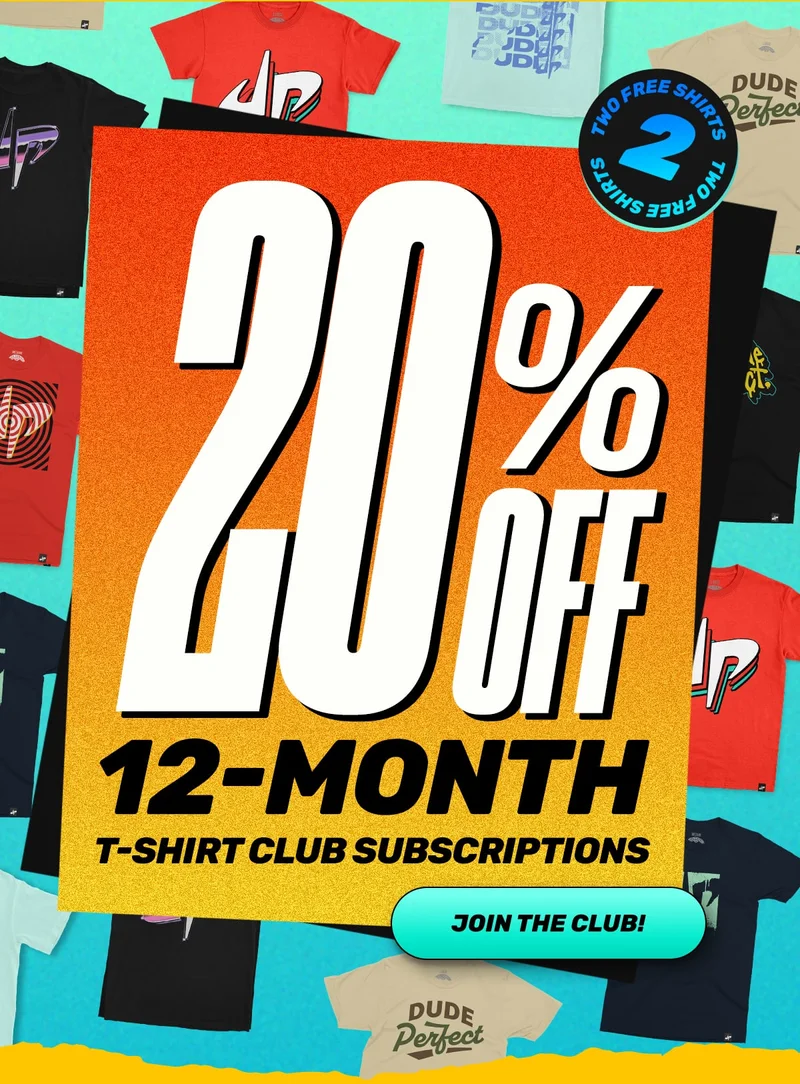 20% Off 12-Month T-Shirt Club Subscriptions