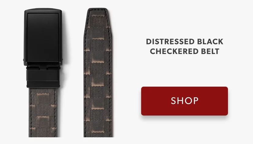 Distressed Black Checkered Belt Distressed Black Checkered Belt