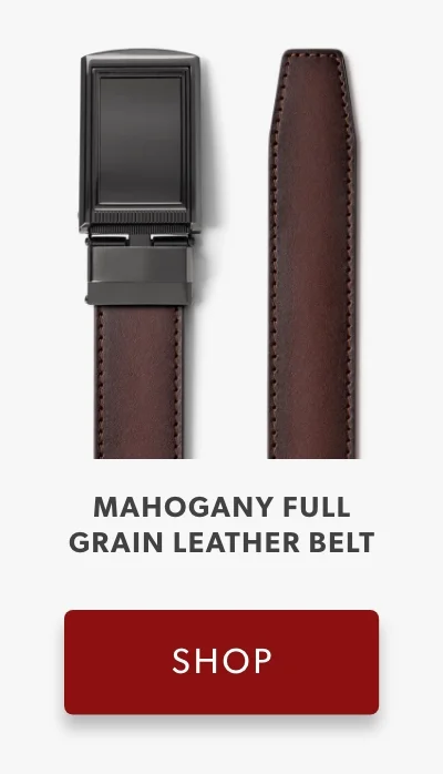 Mahogany Full Grain Leather Belt