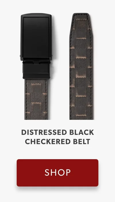 Distressed Black Checkered Belt