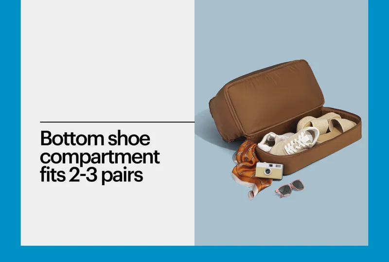 Bottom shoe compartment fits 2-3 pairs