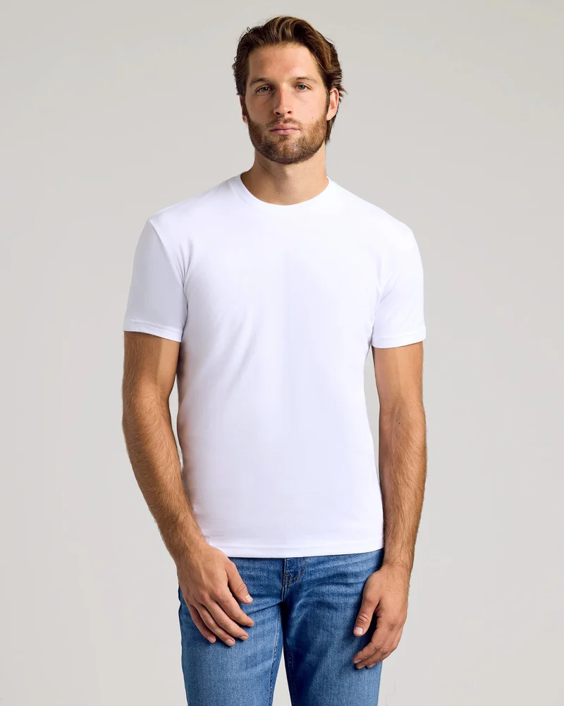 Image of White Short Sleeve Crew Neck Tee