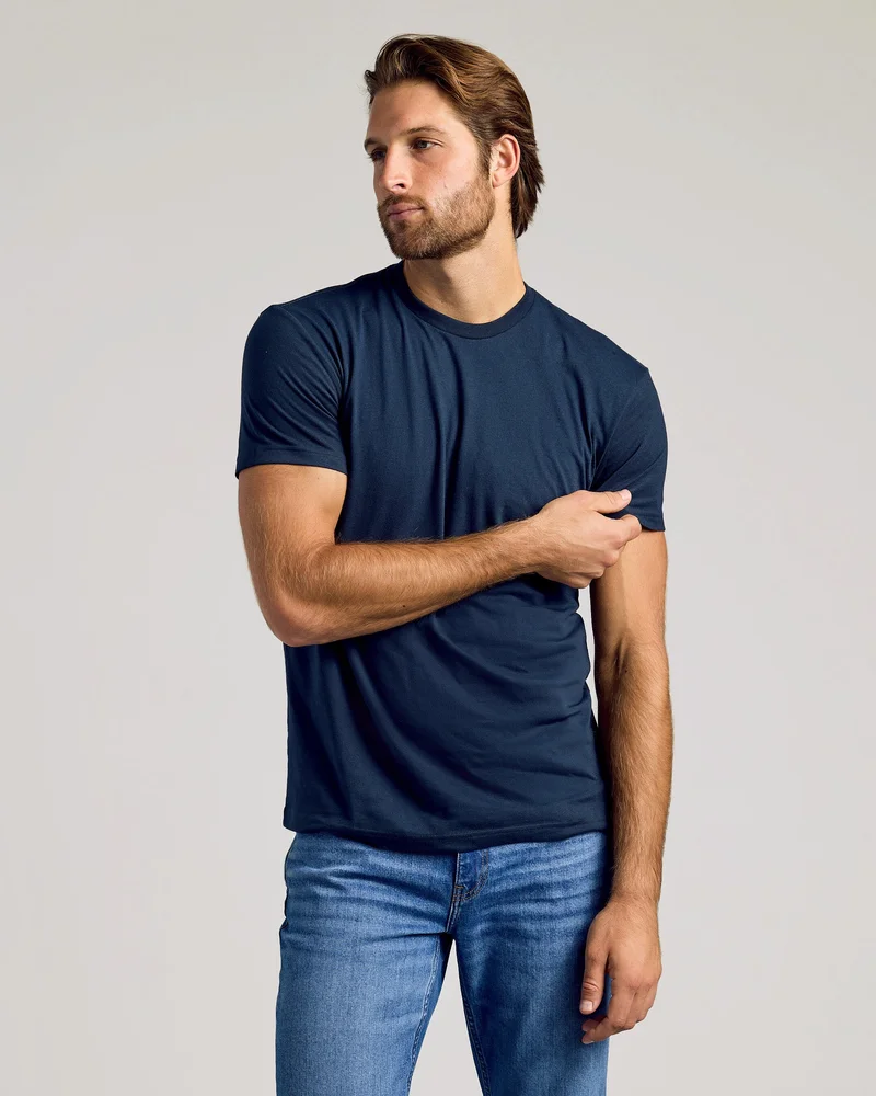 Image of Navy Short Sleeve Crew Neck Tee