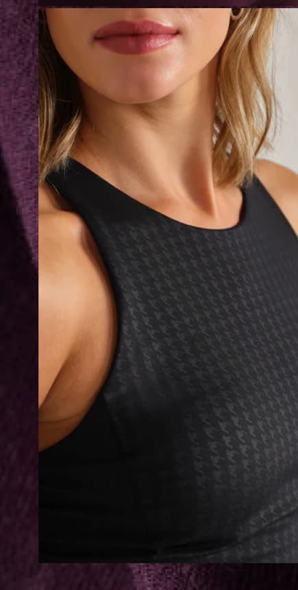 Revive™ Longline Bra - Pure Black Houndstooth