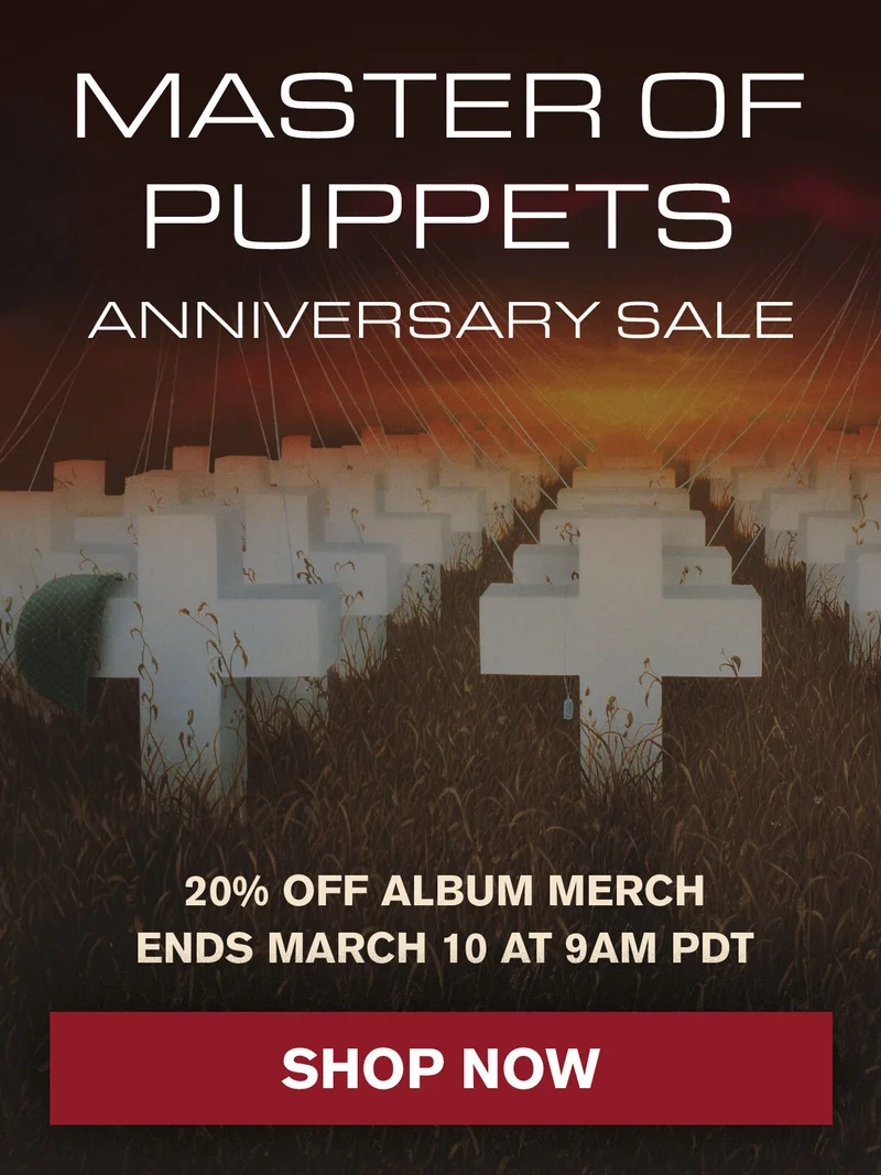 Save 20% on Select Items in The Metallica Store
