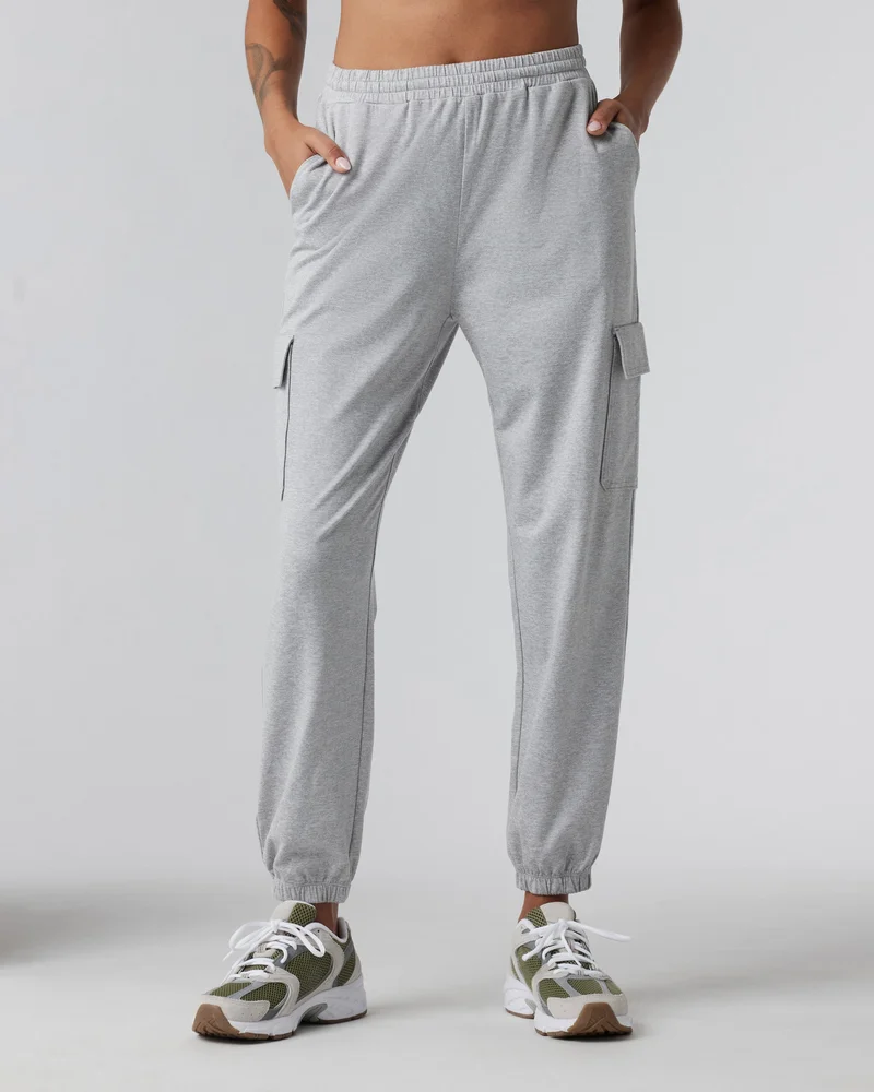 Image of Boyfriend Cargo Jogger | Pale Grey Heather