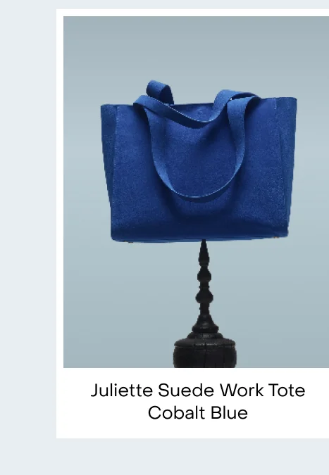 Juliette Suede Work Tote Cobalt Blue