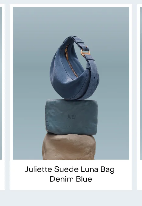 Juliette Suede Luna Bag Denim Blue