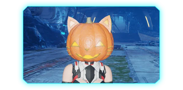 Image of a game character with a cat pumpkin head