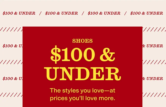 Shop 100 and Under Shoe Sale