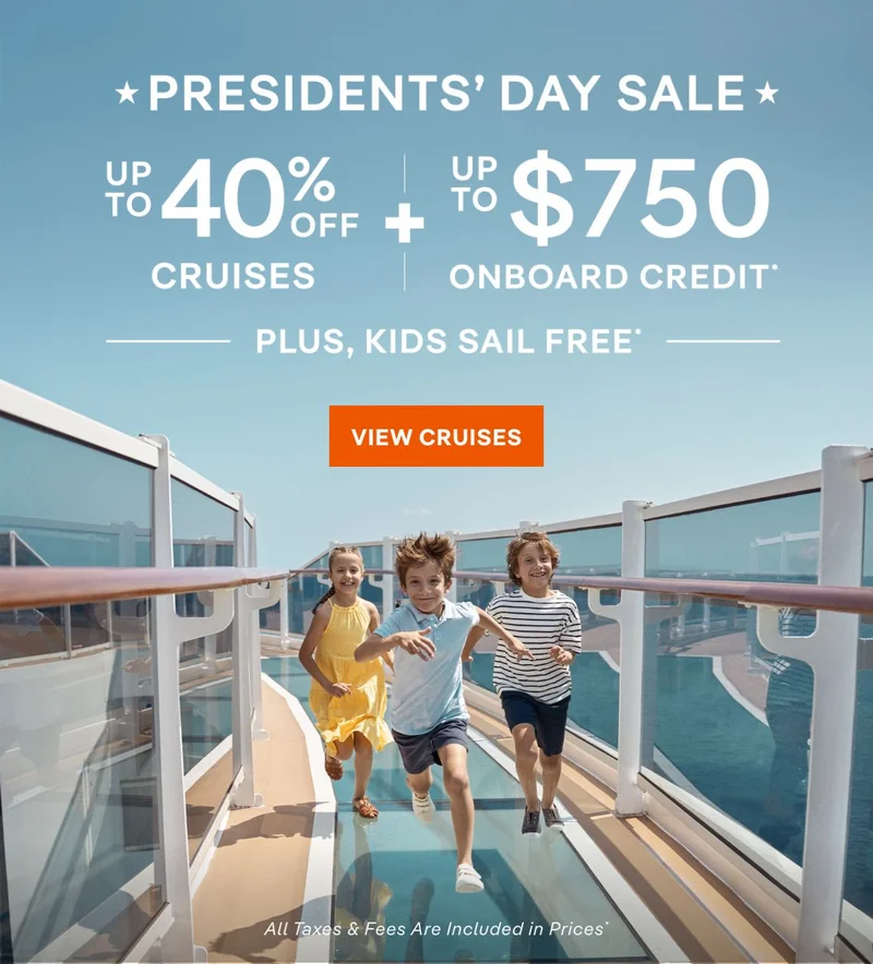 Limited-Time
Offer – Cruise From $199 + Up to $500 Onboard Credit + Kids Sail Free* – Click to View Cruises & Book Now – All Taxes & Fees Are Included in Prices* Limited-Time Offer – Cruise From $199 + Up to $500 Onboard Credit + Kids Sail Free* – Click to View Cruises & Book Now – All Taxes & Fees Are Included in Prices*