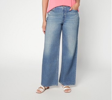 AnyBody Petite Denim Effect French Terry Sweatpant Jean