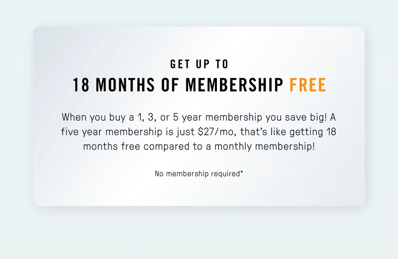 Get up to 18 months of membership free