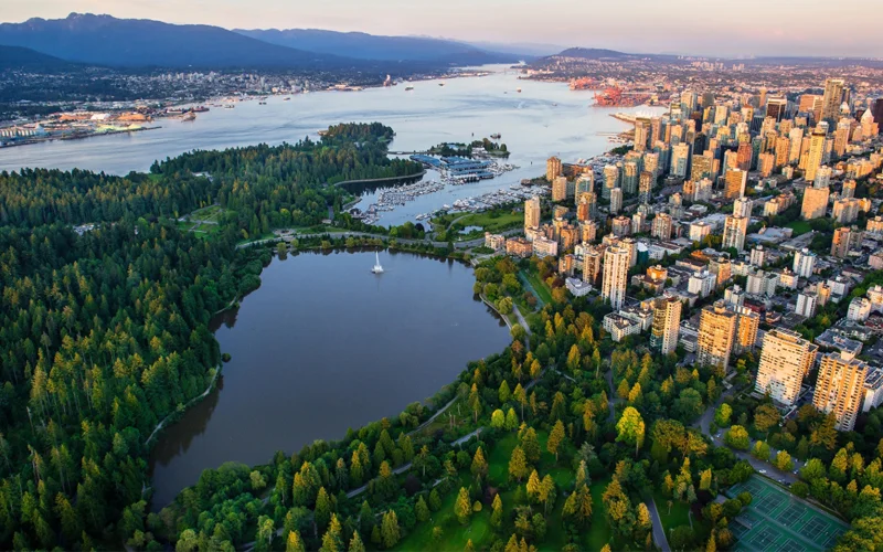 The sprawling Stanley Park National Historic Site is a 1,000-acre natural escape with trails, gardens, and an aquarium.