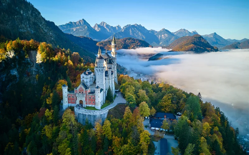 Neuschwanstein Castle, a UNESCO World Heritage Site, is a 19th-century castle that is said to have inspired Disney.
