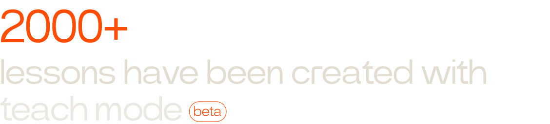 2000+ lessons have been created with teach mode beta