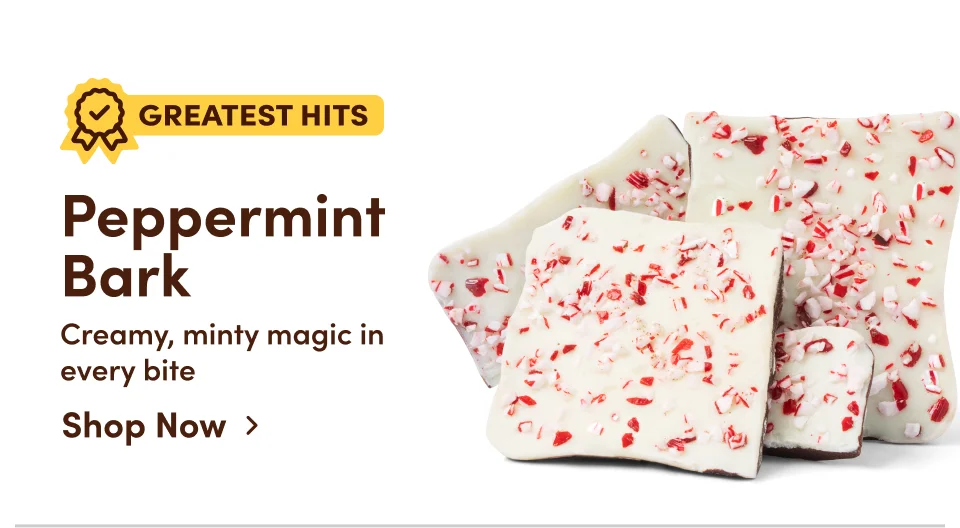 Peppermint bark - Creamy, minty magic in every bite; Shop now