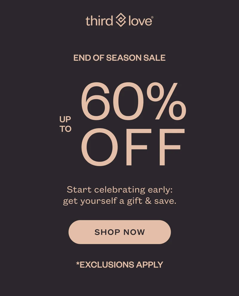 End of Season Sale up to 60% off.