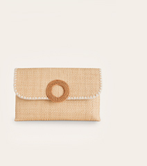 Raffia Clutch Bag - Natural