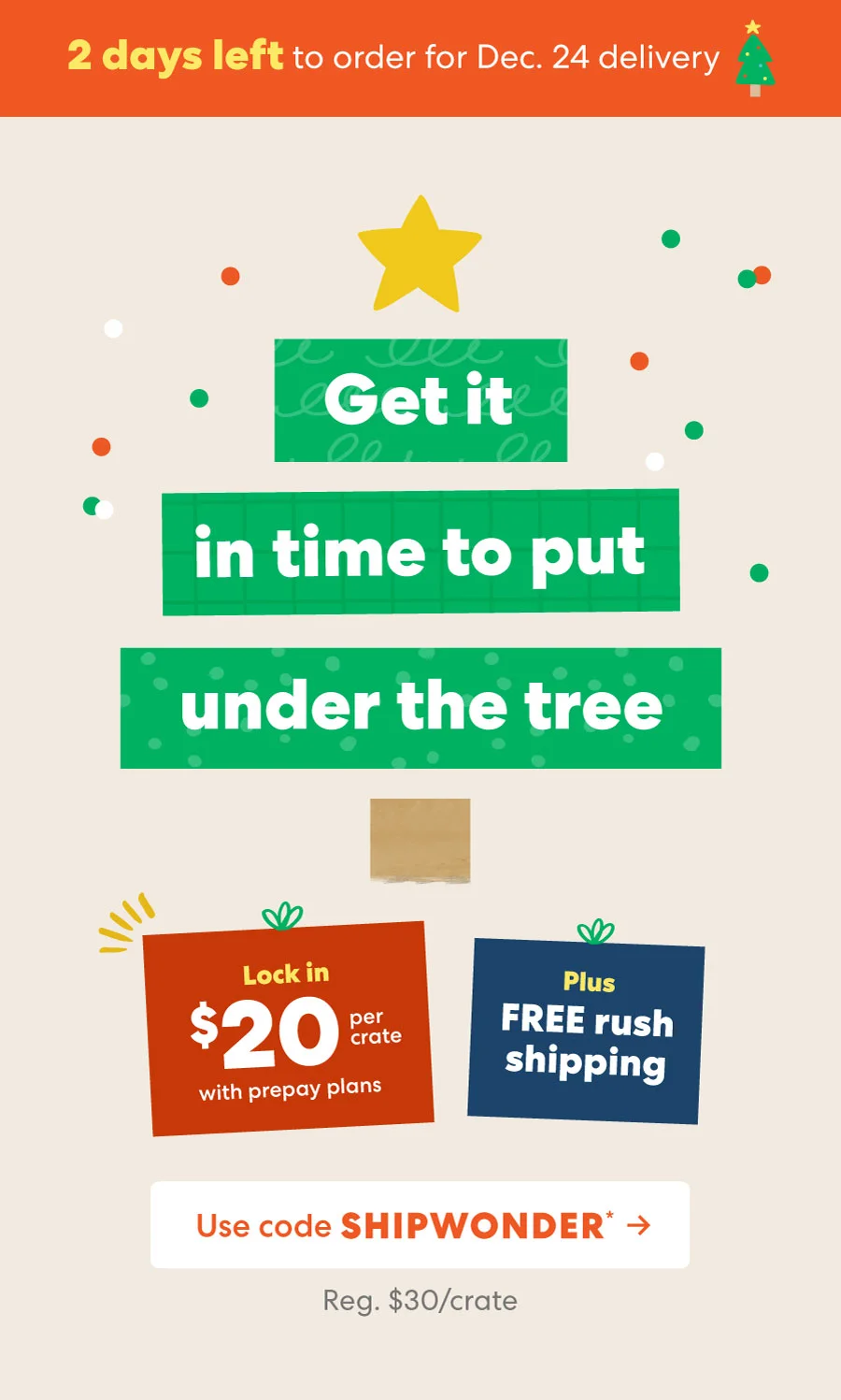 2 days left to order for Dec 24 delivery! FREE rush shipping