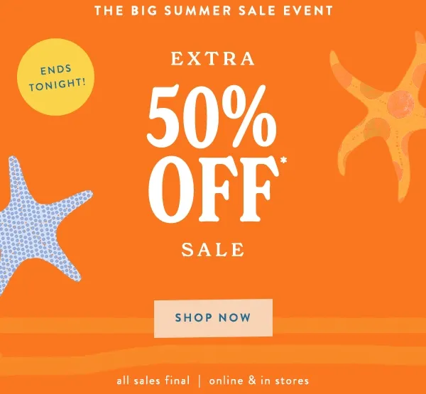 Extra 50% Off Sale Shop Now