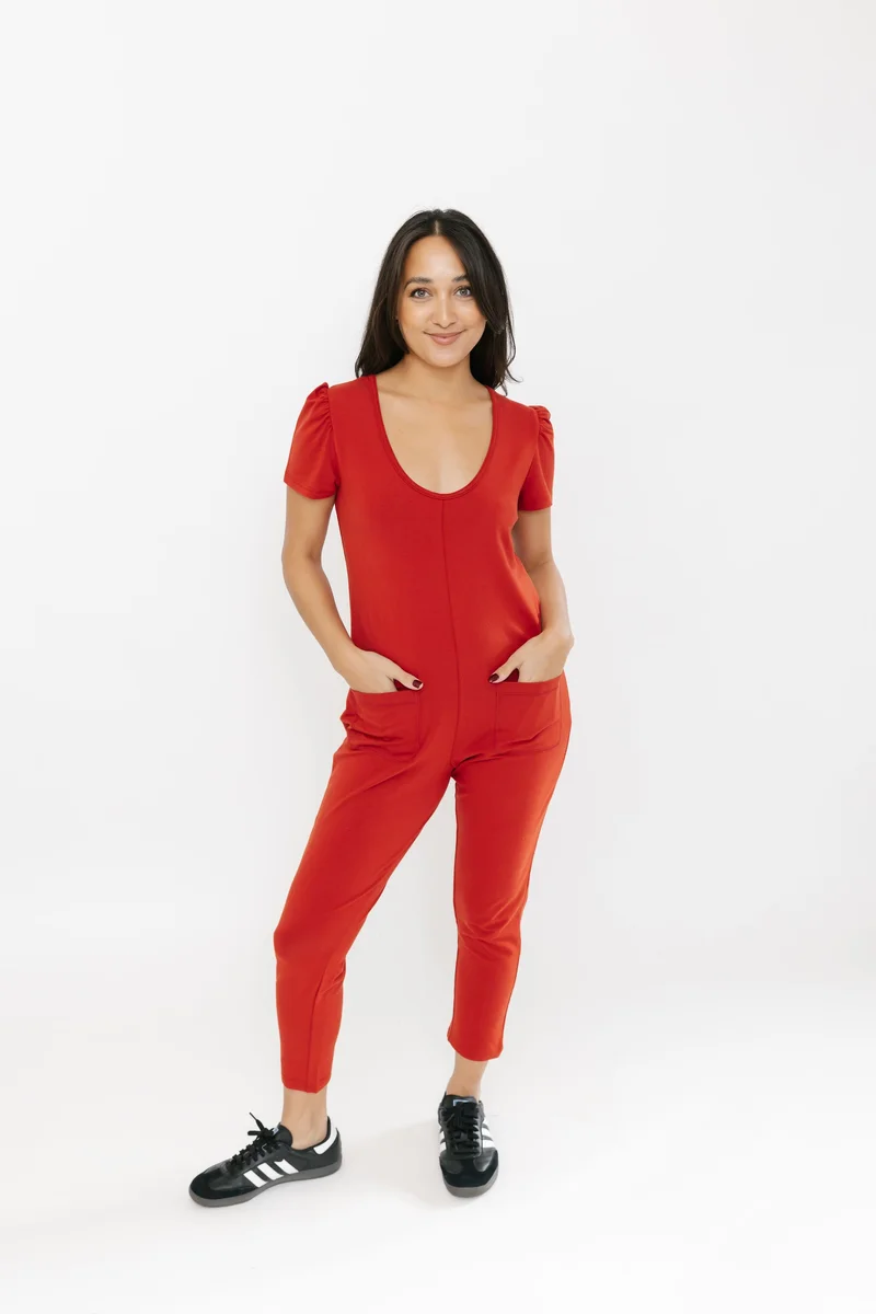 Image of Mae Romper in Bella Brick