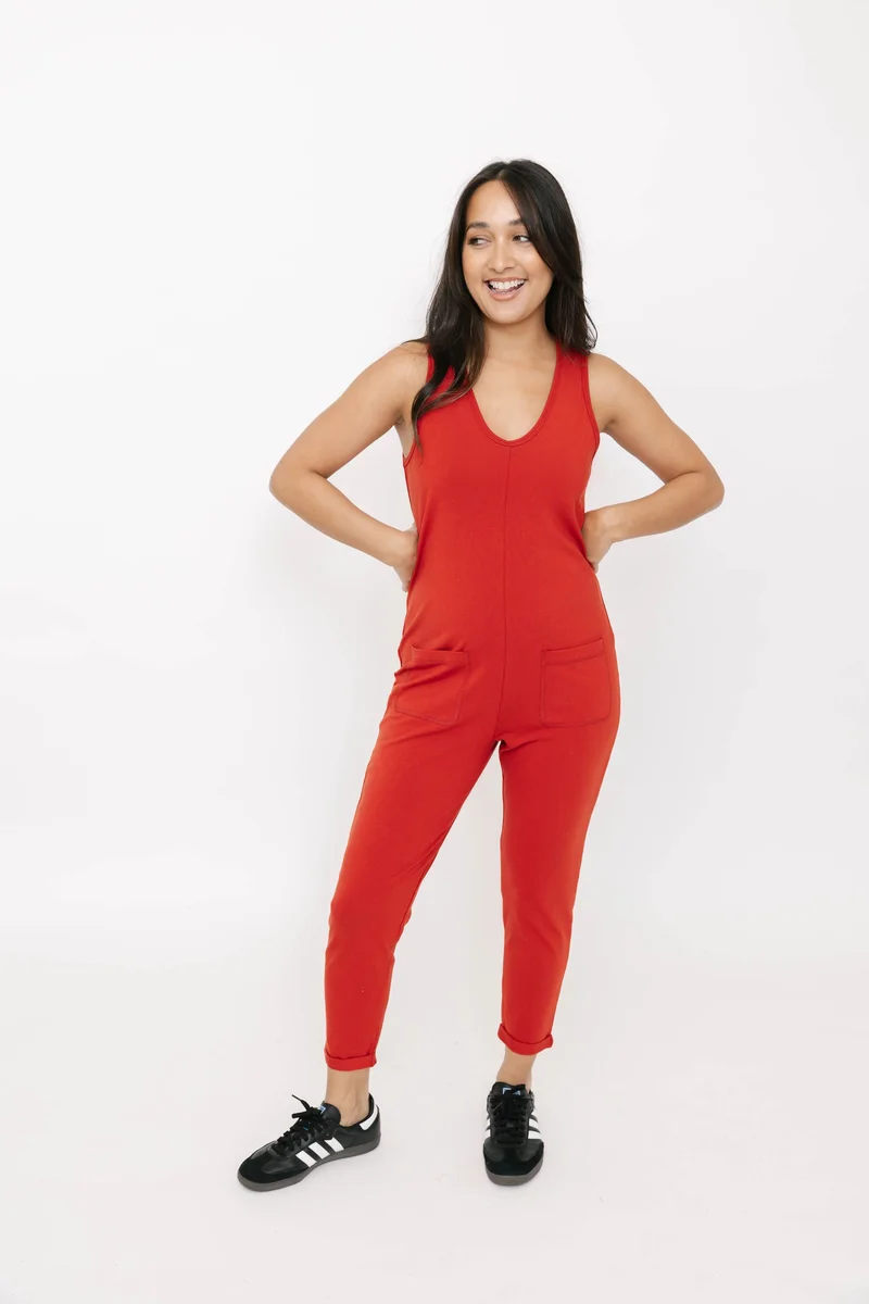 Image of Saturday Romper in Bella Brick