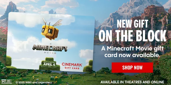 A MINECRAFT MOVIE | NEW GIFT ON THE BLOCK | A Minecraft Movie gift card now available. | SHOP NOW >