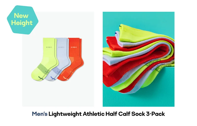 New Height | Men's Lightweight Athletic Half Calf Sock 3-Pack