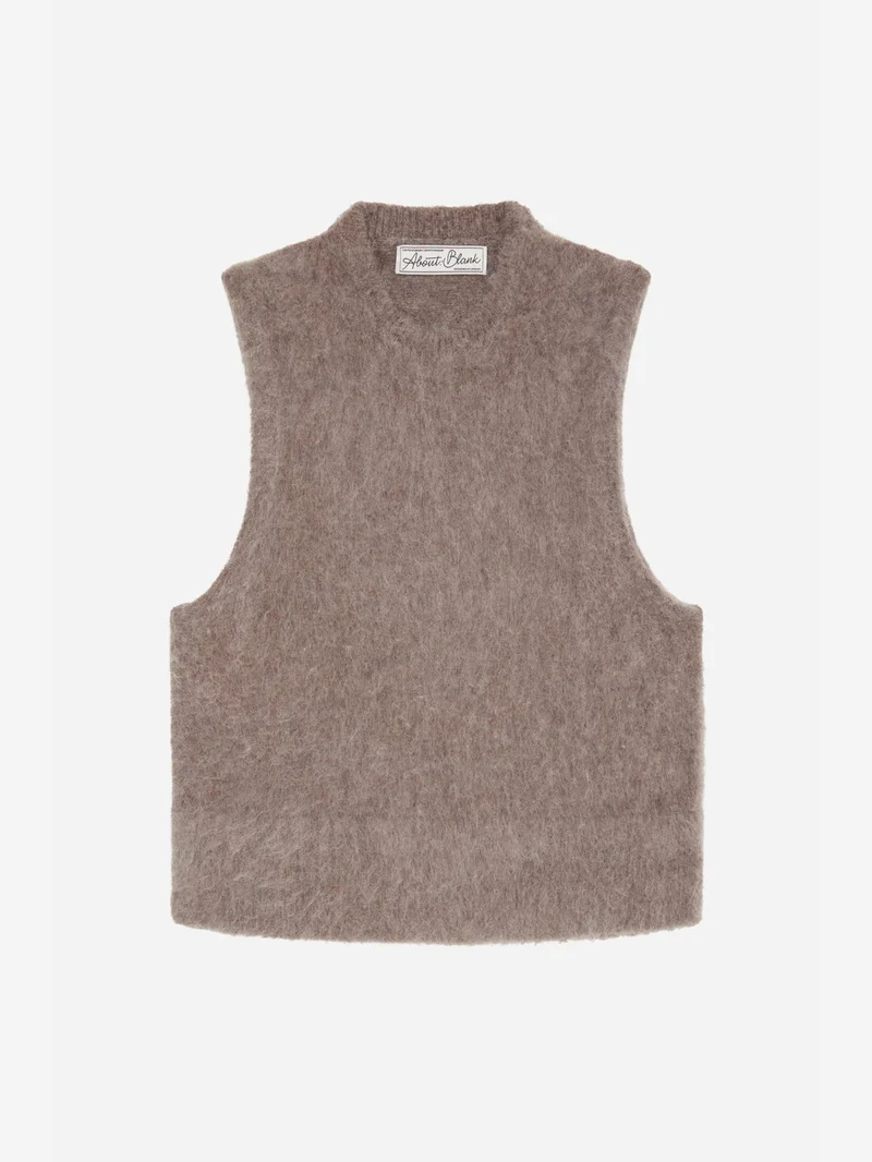Image of about:blank Brushed Vest - Biscuit