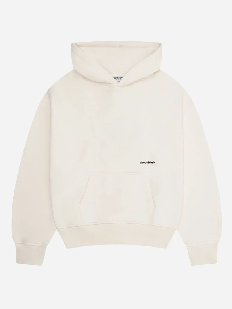 Image of about:blank Box Hoodie - Ecru/Black