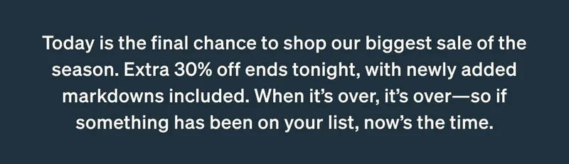 Semi-Annual Sale Extra 30% Off