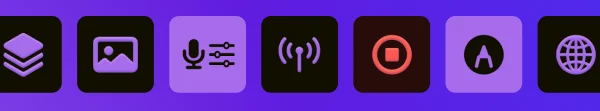 Stream Deck key icons including audio controls, launch stream, begin recording and more.