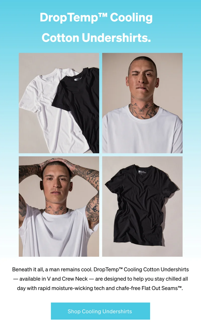 DropTemp™ Cooling Cotton Undershirts.