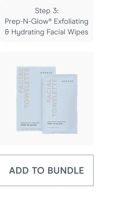 Step 3: Prep-N-Glow® Exfoliating & Hydrating Facial Wipes