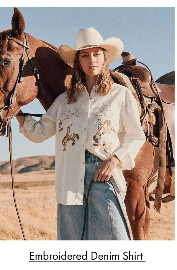 Embroidered Denim Shirt