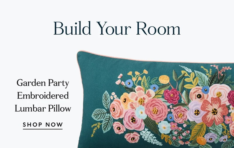 Shop Garden Party Embroidered Lumbar Pillow