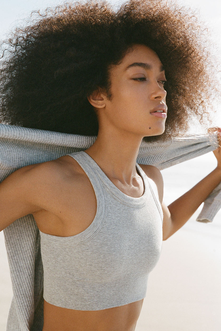 Seamless Delight High Neck Bra - Athletic Heather Grey
