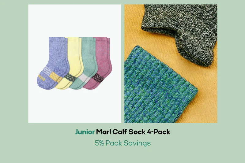 Junior Marl Calf Sock 4-Pack 5% Pack Savings