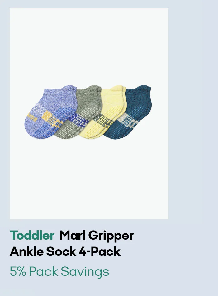 Toddler Marl Gripper Ankle Sock 4-Pack 5% Pack Savings