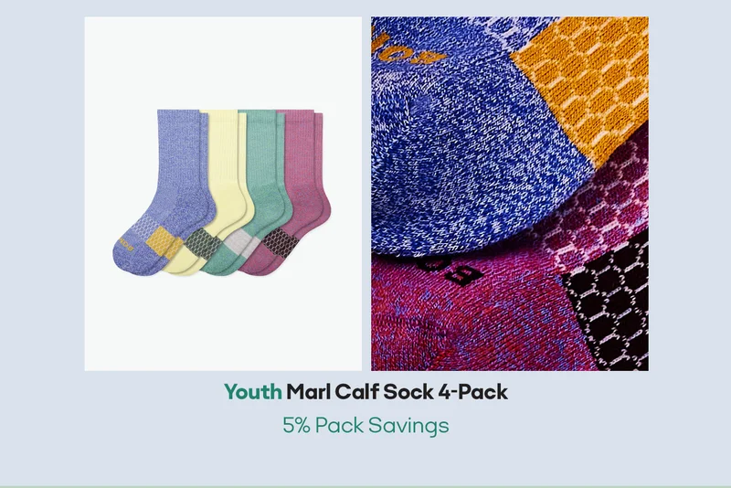 Youth Marl Calf Sock 4-Pack 5% Pack Savings