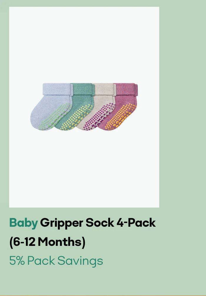 Baby Gripper Sock 4-Pack (6-12 Months) 5% Pack Savings