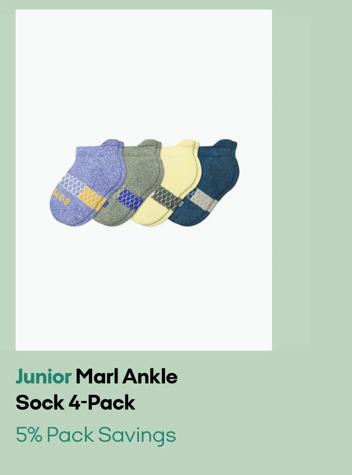 Junior Marl Ankle Sock 4-Pack 5% Pack Savings