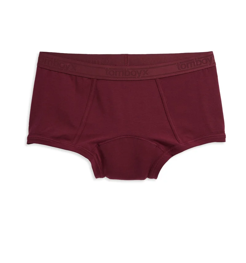 Image of First Line Period Boy Shorts - Black Cherry