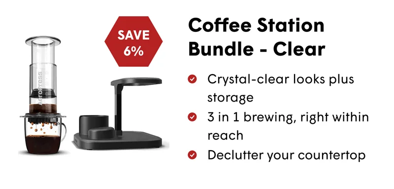 Coffee Station Bundle - Clear Crystal-clear looks plus storage 3 in 1 brewing, right within reach Declutter your countertop